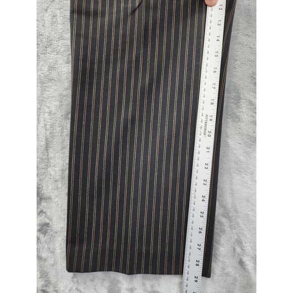 Vintage Liz Claiborne Kylie Pin Striped Pleated Trouser Pants Size 14P Black Tan - Picture 13 of 15